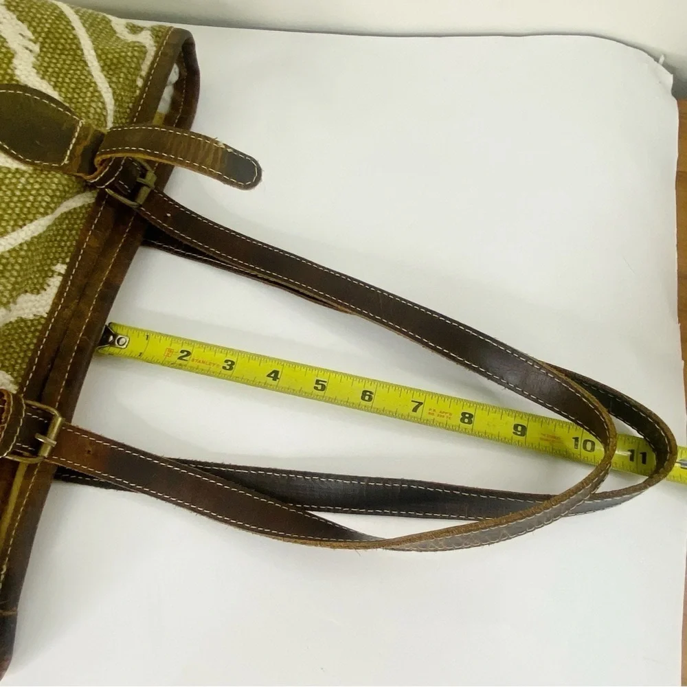 Myra Bag Canvas and Leather Adjustable Shoulder Bag Tote Purse Cotton